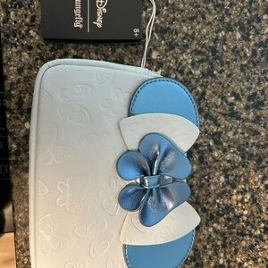 Disney Blue and White Cosmetic Bag with Bow